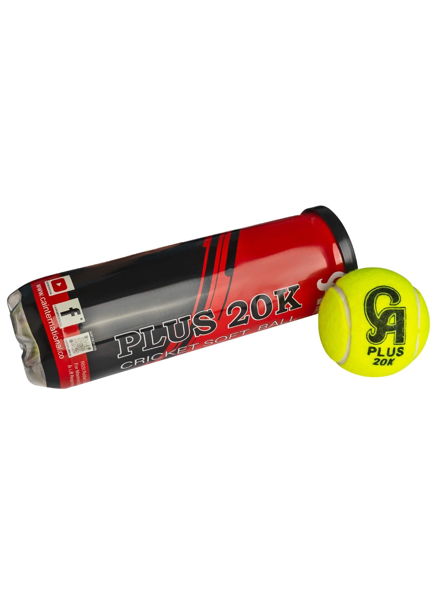 CA Plus 20K Cricket Tennis Ball Tape Ball (Pack of 3) - High-Quality Tape Balls for Cricket Training
