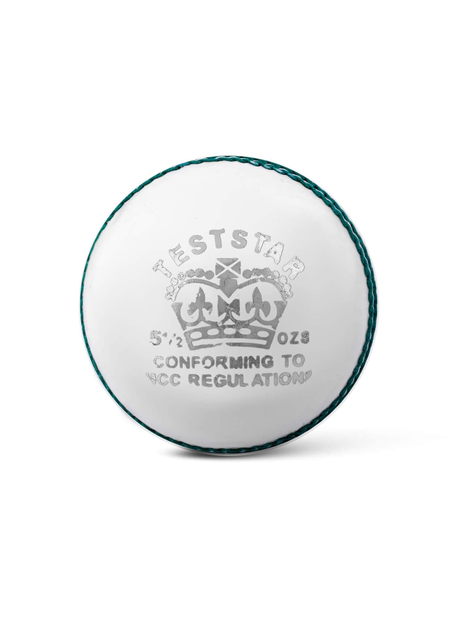 CA TEST STAR WHITE Leather Ball - Premium Quality for Sports