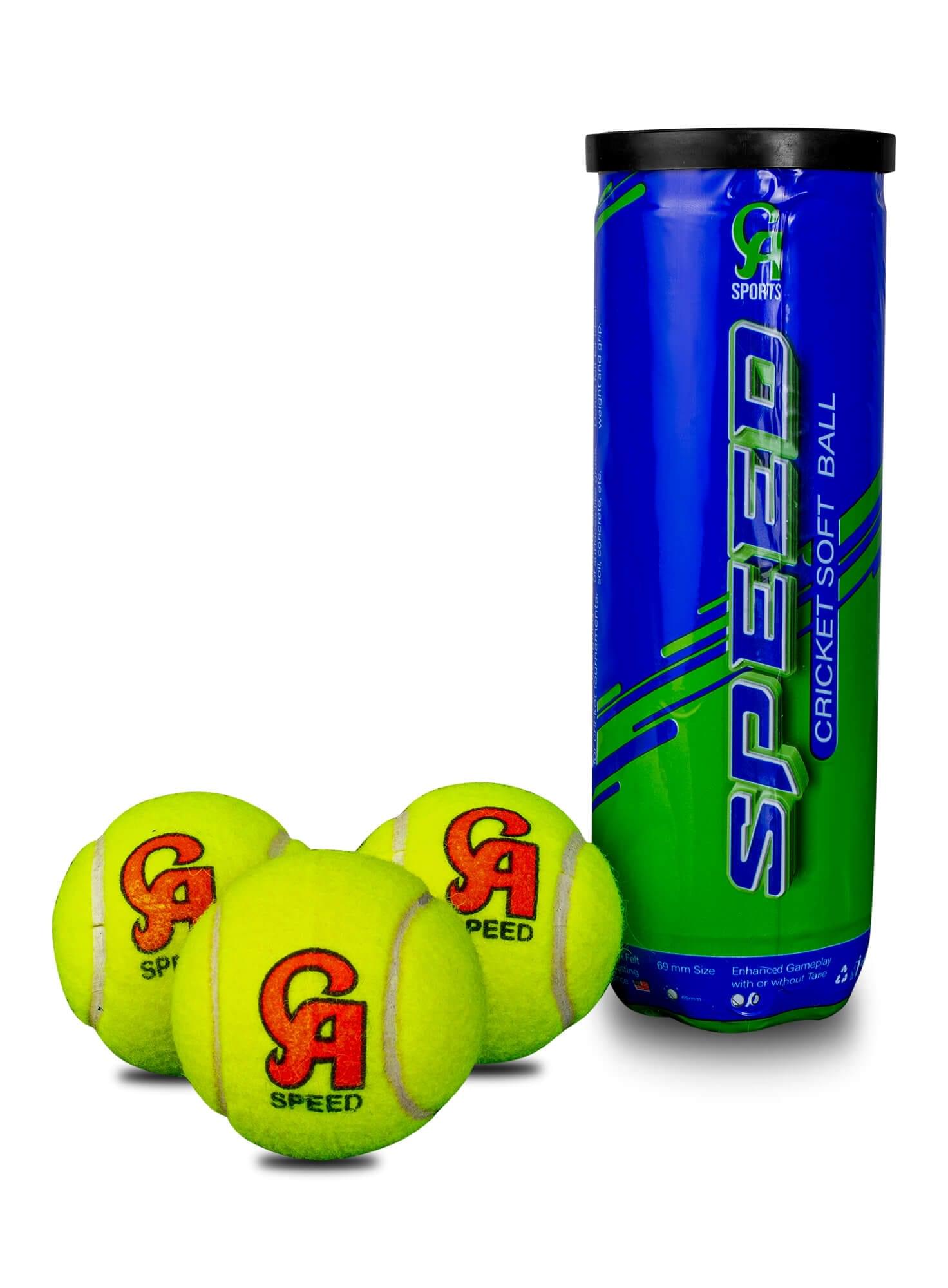 CA SPEED Cricket Tennis Ball Tape Ball (Pack of 3) - Durable High-Performance Cricket Balls for Training
